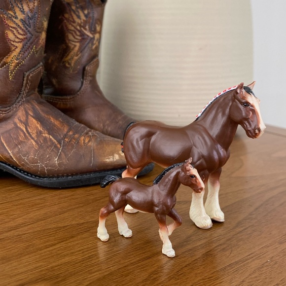 Vintage Other - ERTL Vintage Clydesdale Stallion Horse and Pony Figurines - Collectible